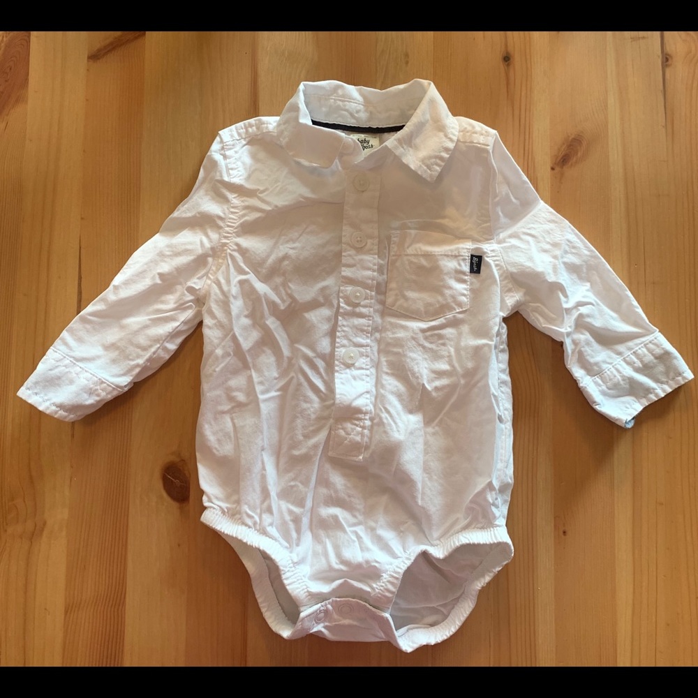 Baby B’gosh White Long Sleeve Bodysuit 6 Months